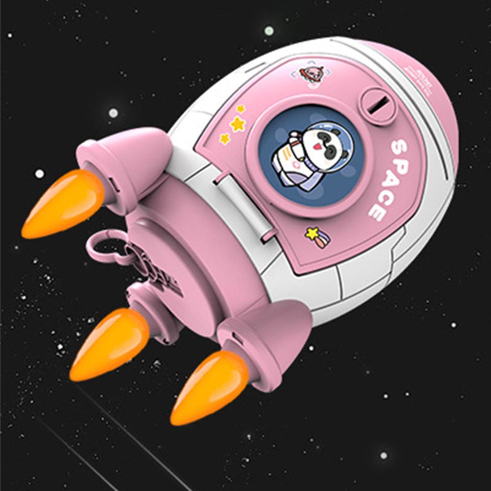 Копилка для мальчиков и девочек Мультяшная Космическая Ракета Большая емкость Копилка Настольное украшение Для подарков на день рождения