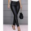 Модные женские кожаные брюки, повседневные брюки, однотонные кожаные узкие брюки, эластичные хипстеры, женские брюки в стиле панк, большие размеры