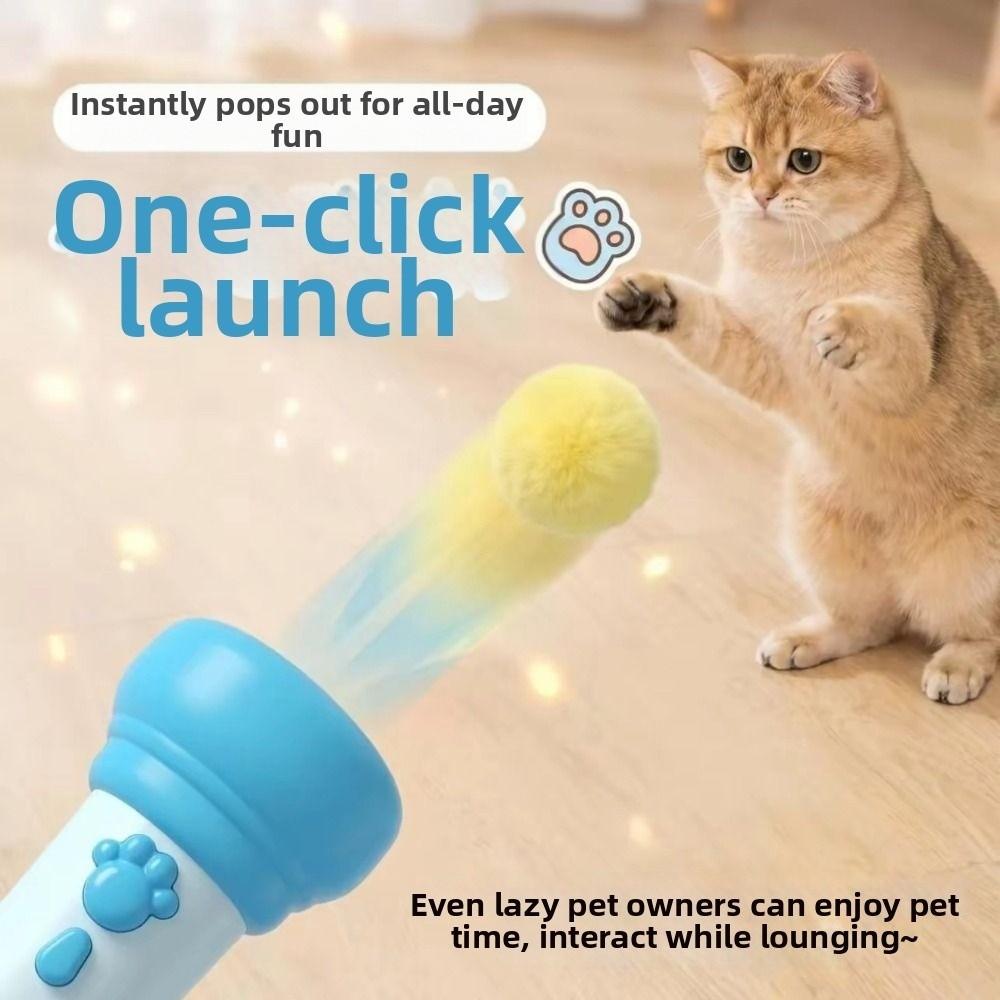 with Fluff Ball Electric Cat Teaser Wand USB Rechargeable Smart Cat Toys Indoor Outdoor Play