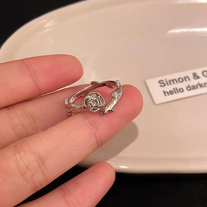 Thorns Rose Ring Women'S Niche Design High Sense Fashion Personality Opening Adjustable Index Finger Ring Set Ring