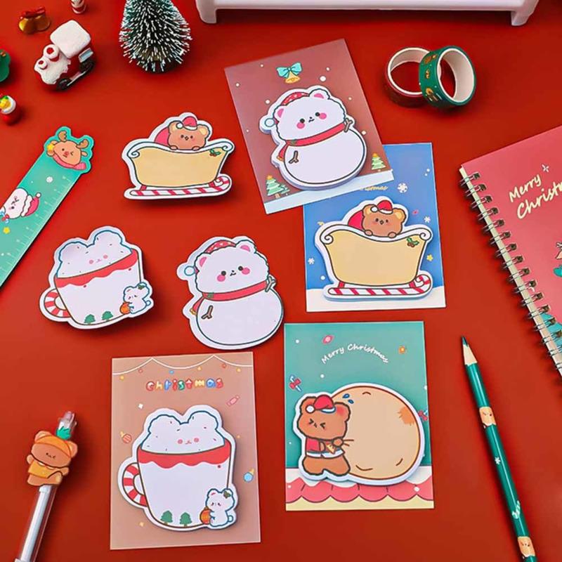 1 шт. клейкая наклейка Kawaii Christmas Sticky Notes блокнот для заметок офис школьные принадлежности канцелярские принадлежности наклейка