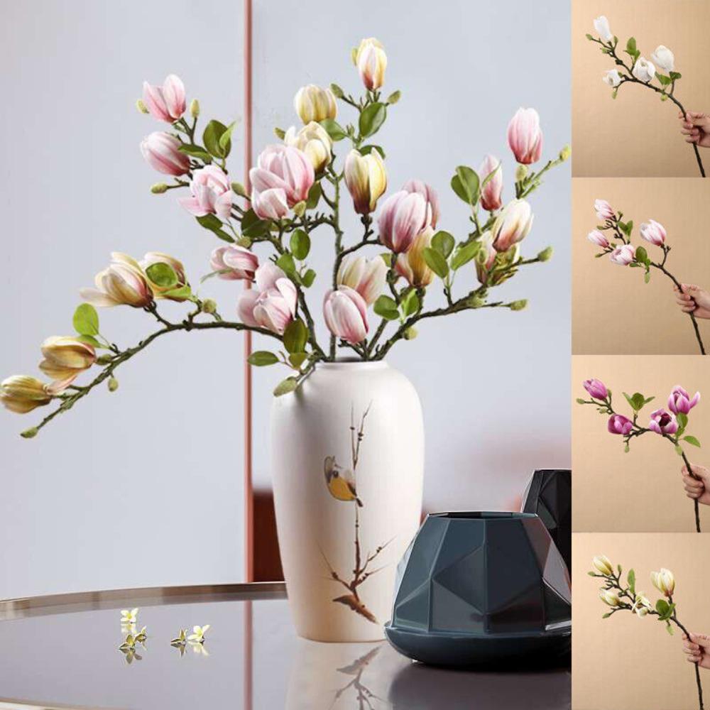 Flower Decoration Faux Flower Branch Decorative Flowers Magnolia Bouquet Artificial Flowers