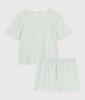 Petit Bateau Short Sleeve Pajamas A0D83 Green XS Off-White/Light