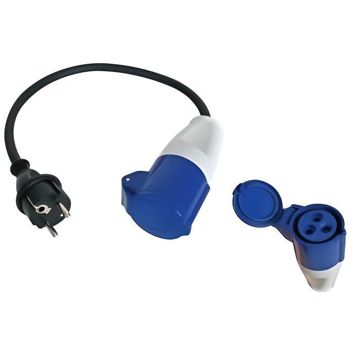 RACCORD FICHE SCHUKO VERS PRISE CEE - H07RN-F 3G2.5 - 40cm - Droit