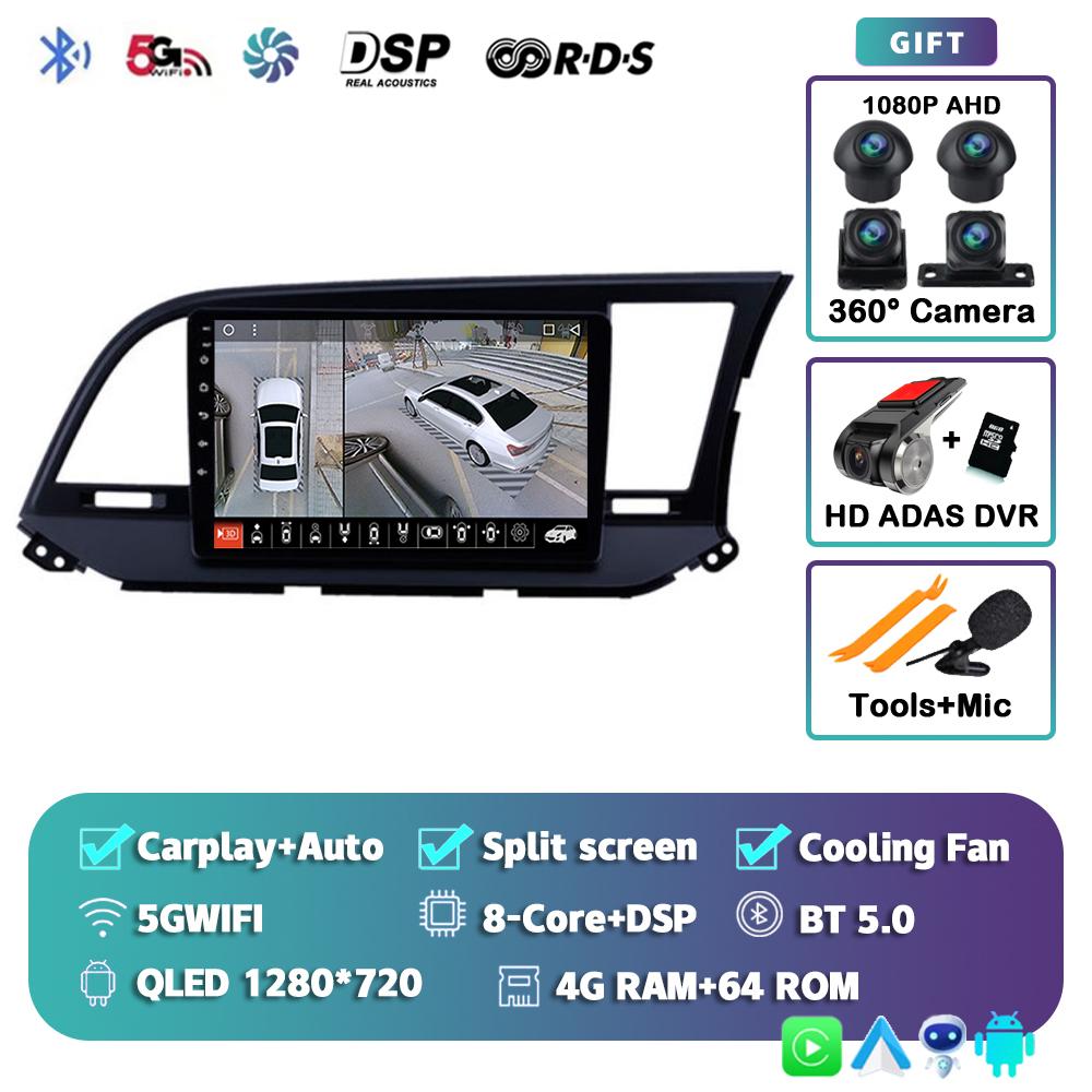 Android 14 Carplay Car Radio For Hyundai Elantra 6 2015 2016 2017 2018 GPS Navigaion Multimidia Video Player Stereo Head Unit 4G