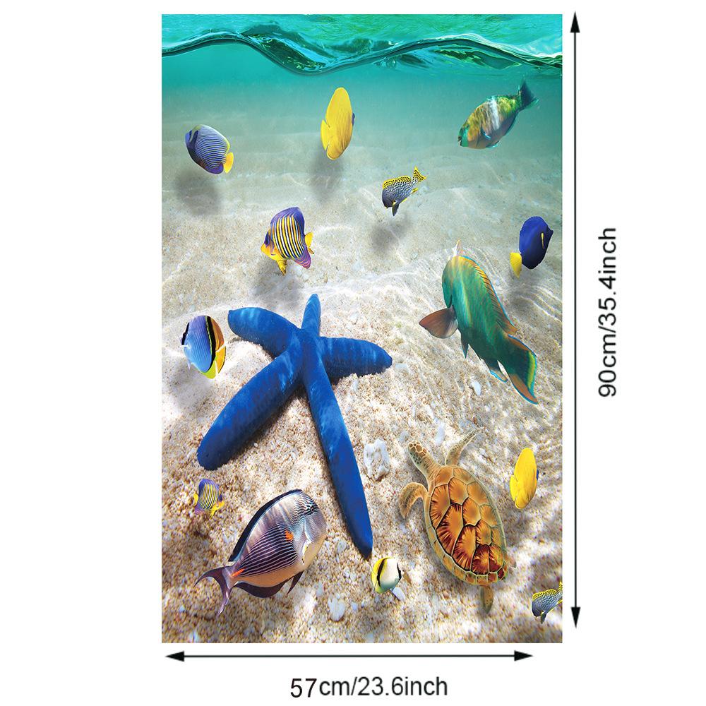 Океан Дельфин Морская звезда самоклеящиеся ПВХ водонепроницаемые наклейки на стену для гостиной спальни украшения дома настенные художественные наклейки