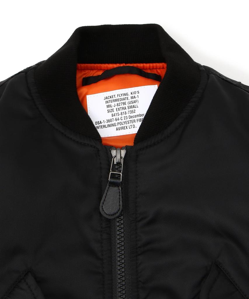 AVIREX Куртка MA-1 для детей с логотипом 130, 010, Черный, 783-4952951