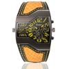Men's Leather Watch (Yellow)