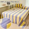 100% Cotton Flat Sheet Stripe Style Bedsheet Skin-friendly Bed Linen Adults Kids Sheets Sabanas Para Cama (No Pillowcase)
