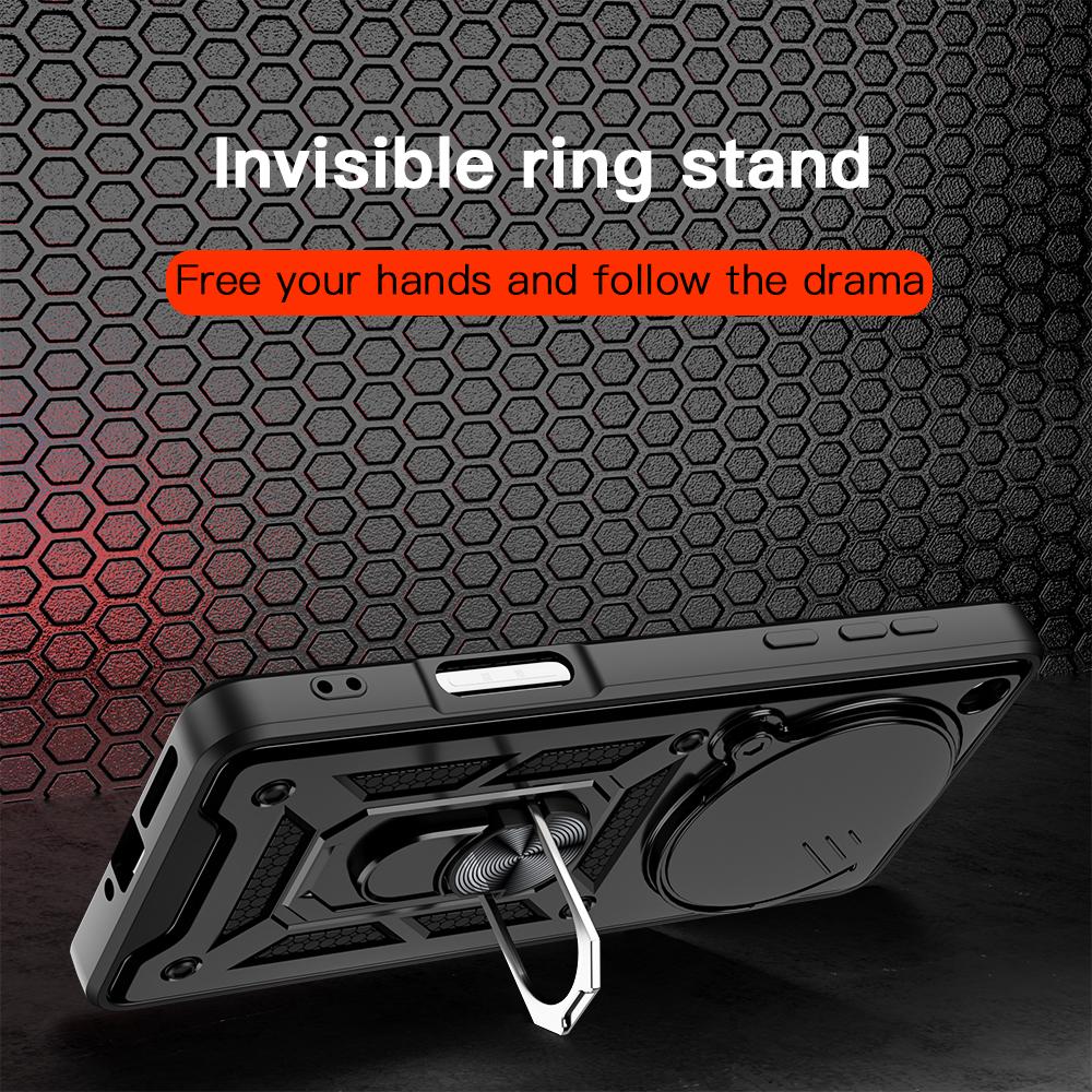 KEYSION Противоударный защитный чехол для OPPO Find X8 Pro 5G Slide Camera Защитное кольцо Подставка для телефона Задняя крышка для OPPO Find X8 Pro