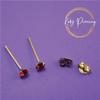 KODY PIERCING Комплект серег из 9-каратного золота и красных кристаллов диаметром 3 мм