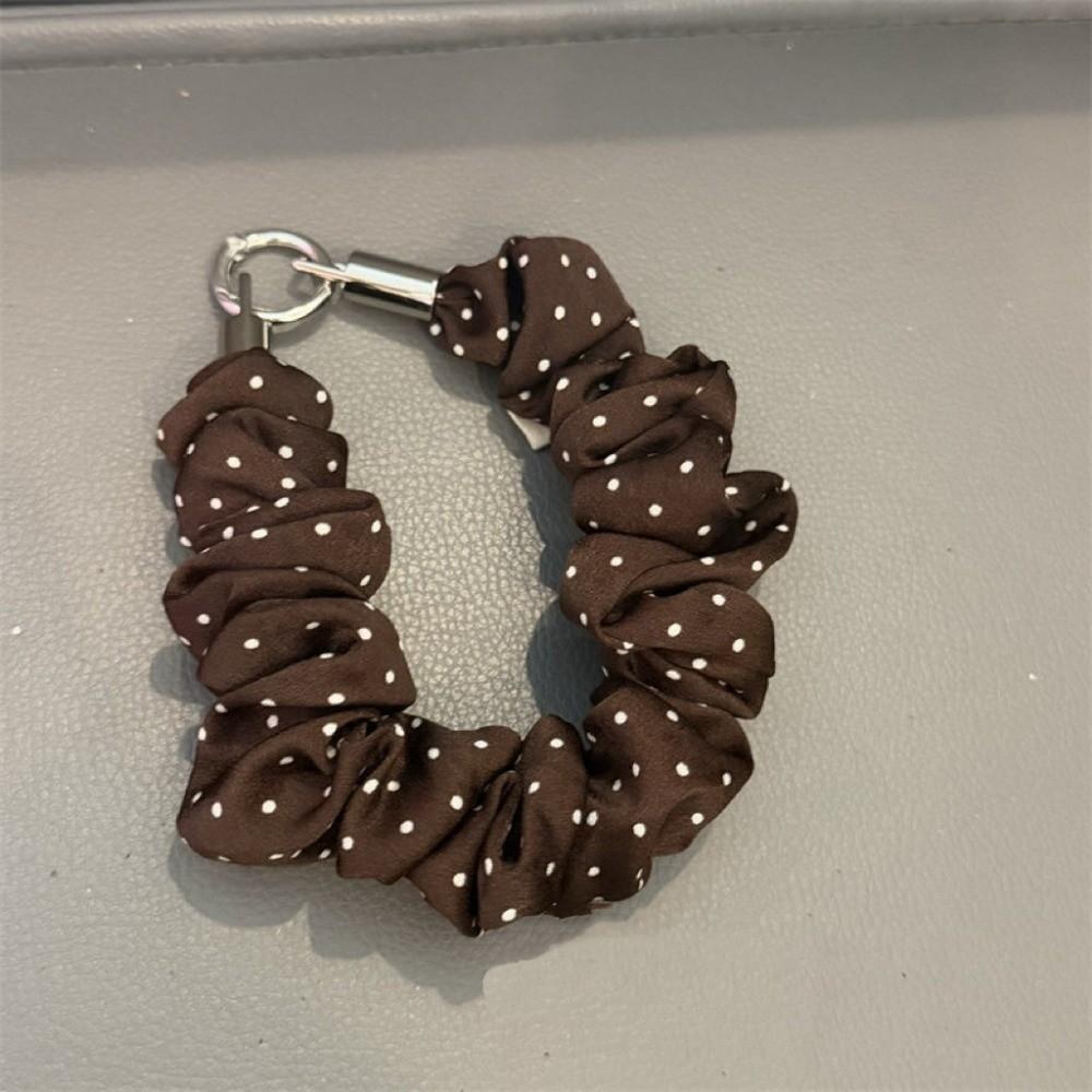 Polka Dot Scrunchie Phone Wrist Strap 2-in-1 Keychain Bag Pendant Phone Accessory