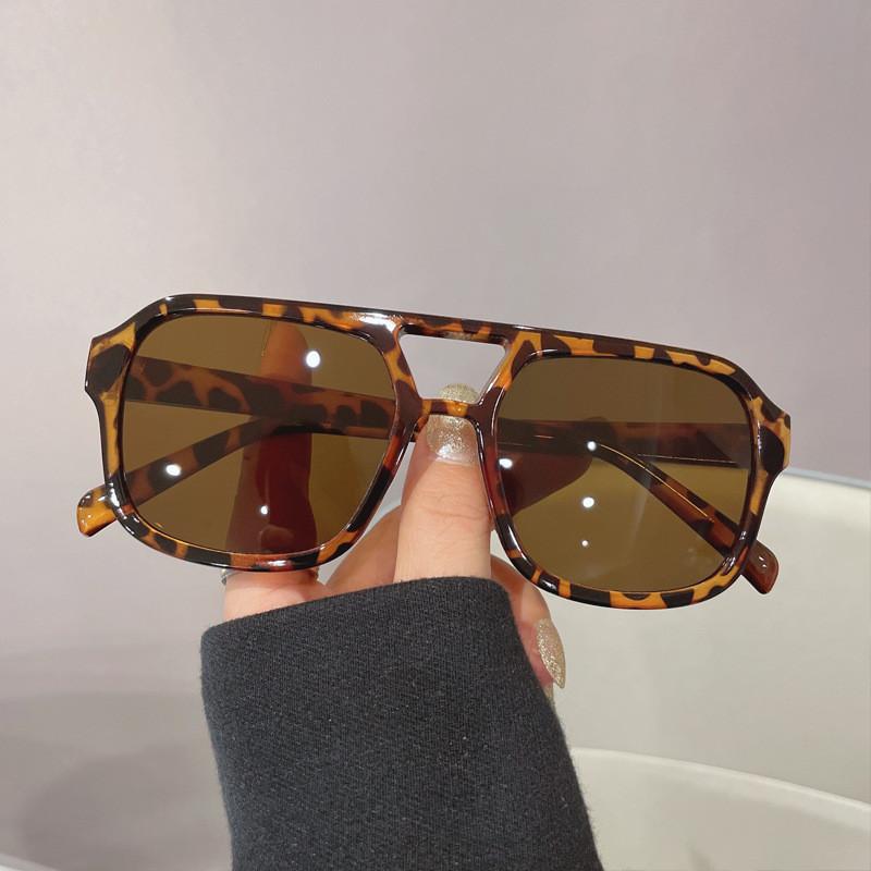 3 PC New Fashion Square  Sunglasses Korean Fashion Retro Large Frame Pilot Sunglasses Ocean Piece Multicolor
