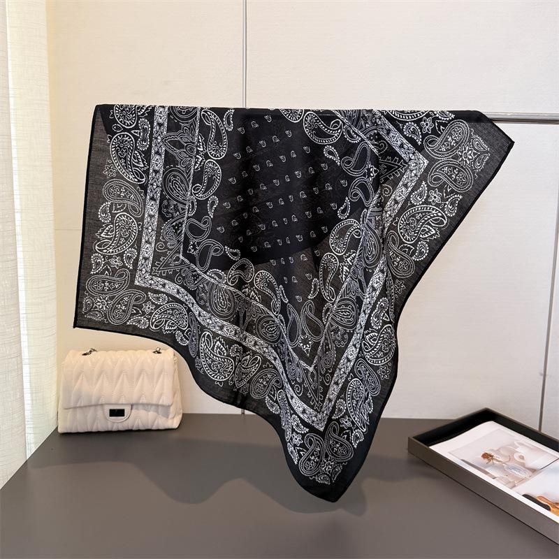 Cashew Print Hairbands Scarf Women Elagant Cotton Linen Feeling Bandana Neck Kerchief Head Bands Foulard Female Scarfs