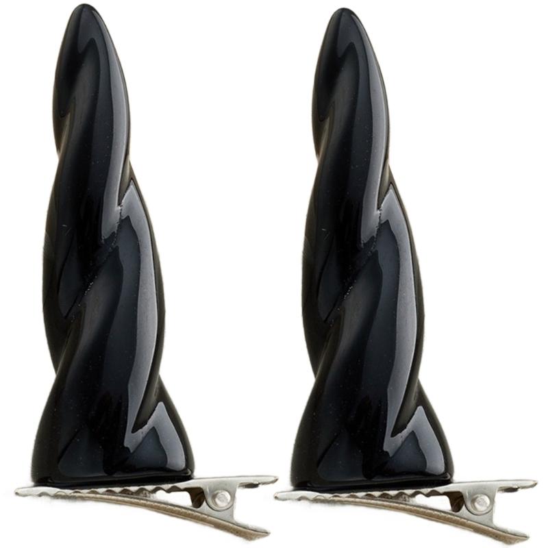 Аниме Заколка для волос Рог Хэллоуин Рог Плоская заколка Хэллоуин Заколка для волос Животное Элегантная заколка для волос для косплея