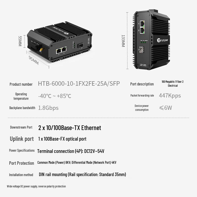 netLINK HTB-6000 Industrial 100M Fiber Optic Ethernet Switch