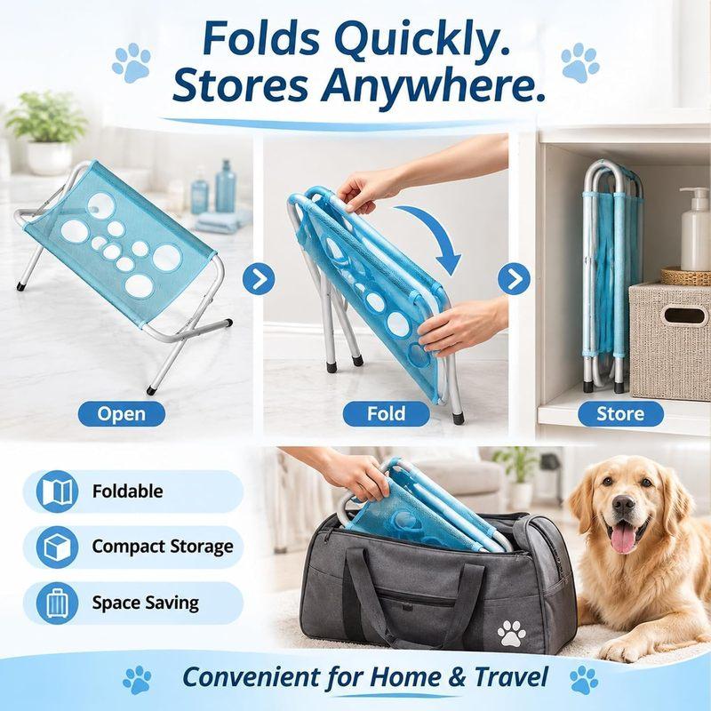 Dog Grooming Hammock Foldable Pet Paw Bathing Wash Hammock Stand for Dogs and Cats, Mesh Bath Support for Nail Trimming, Bathing