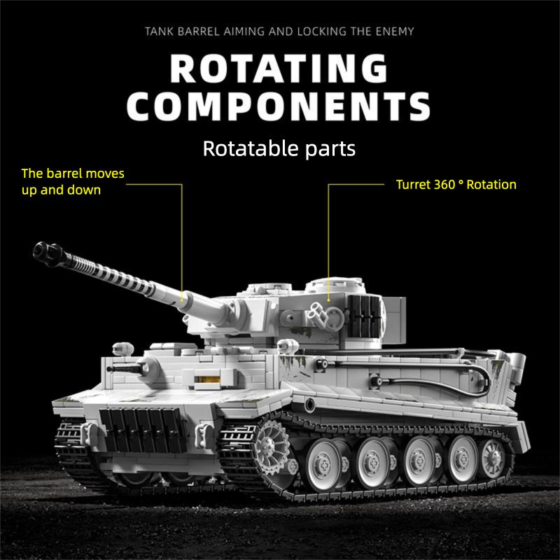 Военный Армия 1:28 Тяжелый Танк Тигр MOC Строительная Модель Наборы Кирпичей Креативные Блоки Игрушки Праздничный Подарок Для Взрослого Друга 1600+ шт.