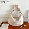 Korean Style Retro Temperament Pleated Cloud Bag, Versatile Texture Underarm Bag Method Stick Bag, One Shoulder Crossbody