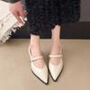 Fashion 2025 New  Spring and Autumn Women's Jane Pointed Shoes Korean Style Ladies' Casual High Heels Work and Party Wear