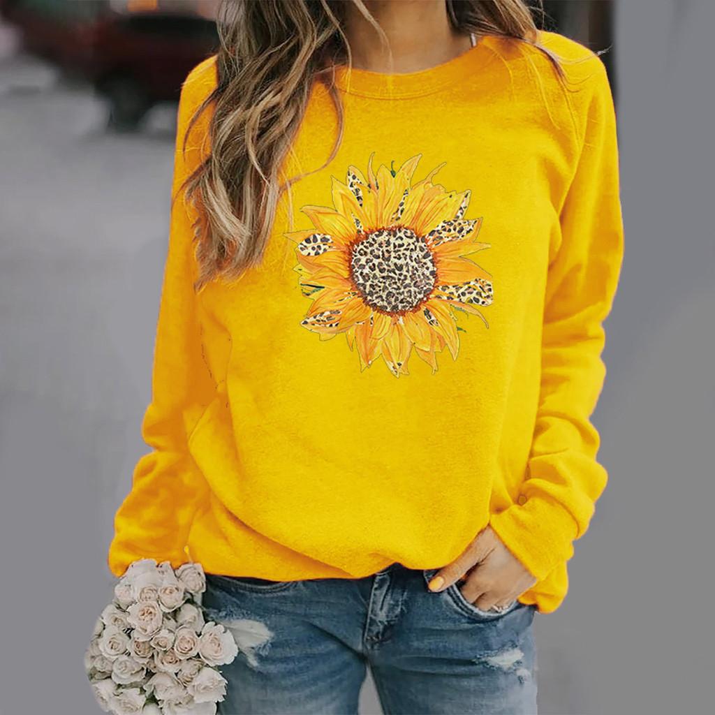 Sunflower 3D Print Women's Y2k Tee Streetwear Sweatshirts Oversized O-Neck Pullover Harajuku Girls Woman Clothing