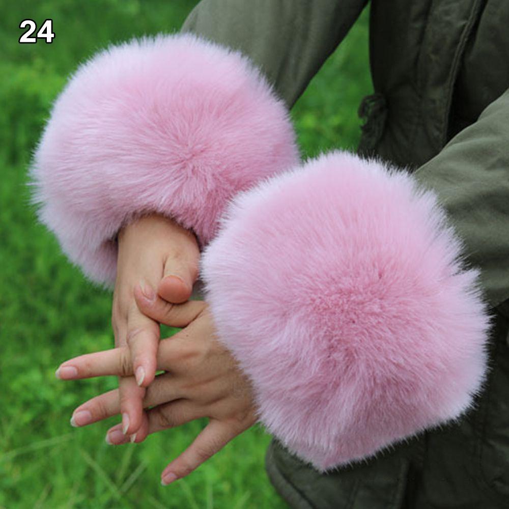 Аксессуары для одежды Теплый напульсник Эластичный ветрозащитный нарукавник на запястье Искусственный мех Дамский плюшевый манжет
