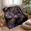 Neon Leopard Abstract Art 1 Theme blanket Lightweight Warm Flannel Blanket Decorative Throw Blanket for Home Decoration