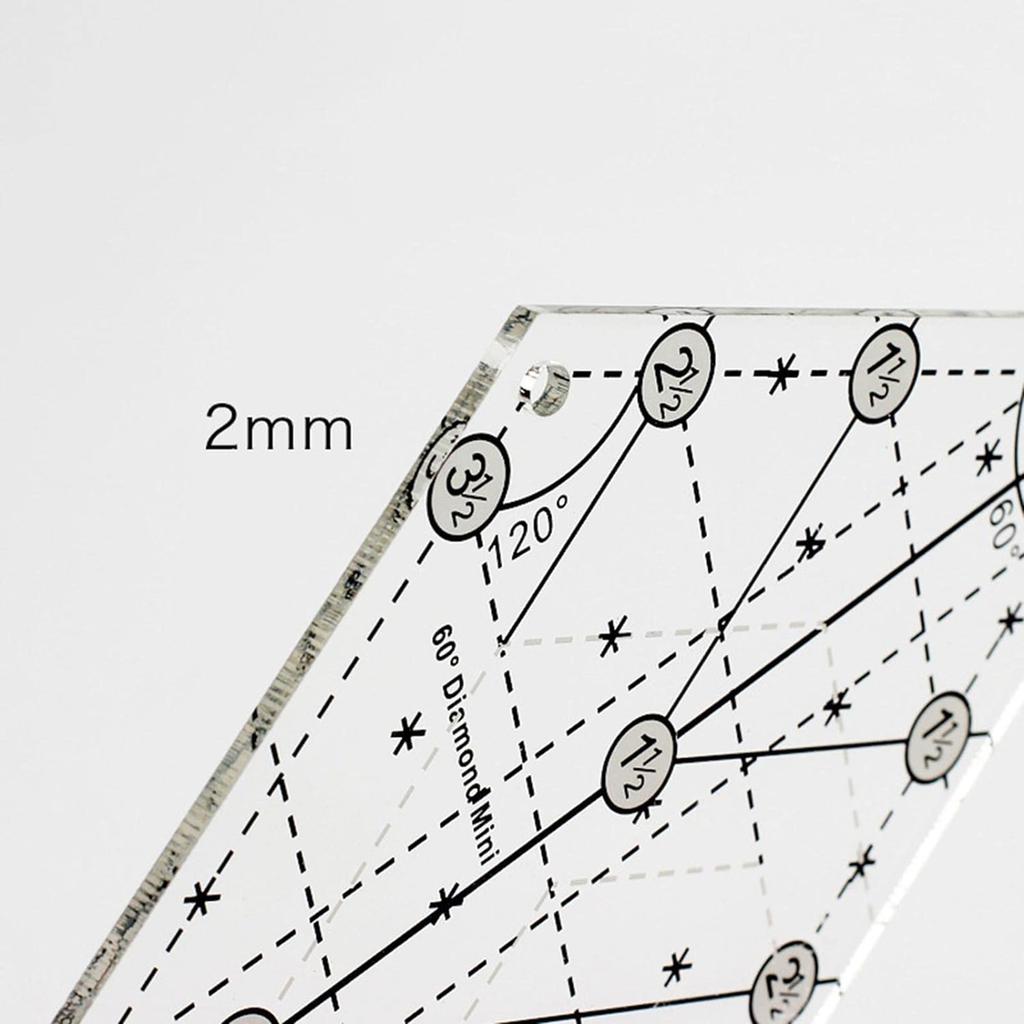 60-градусный алмазный шаблон для квилтинга, швейная линейка, линейка для квилтинга, линейка для рукоделия, простые дизайны для квилтинга, фурнитура