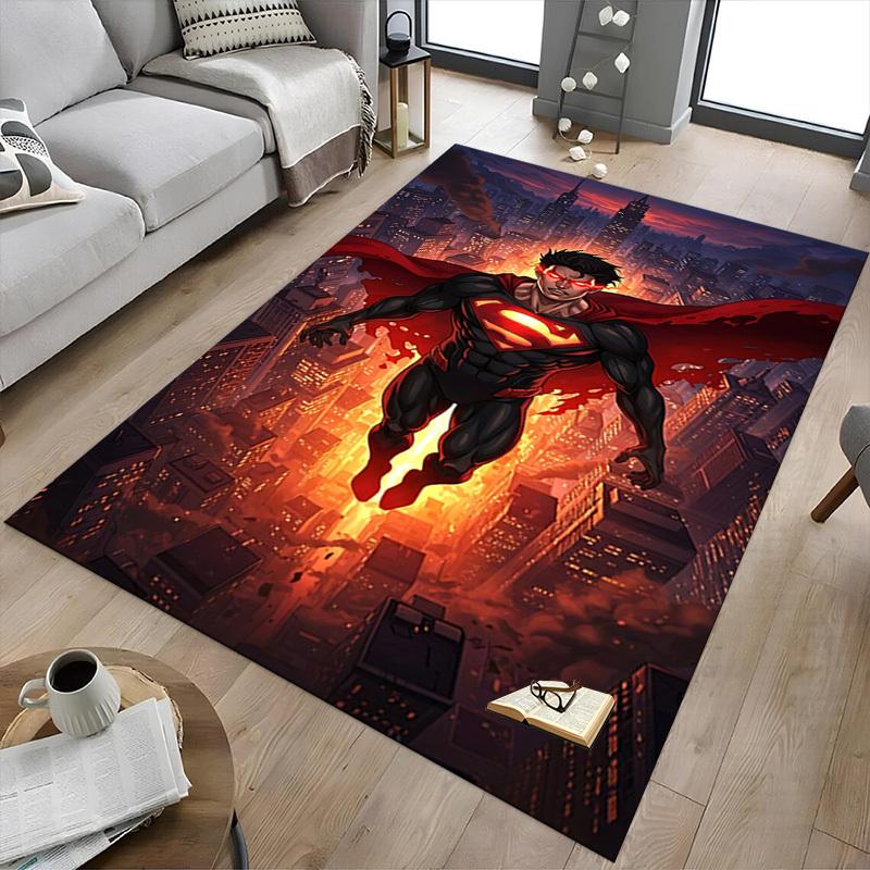 1pc Superman black Carpet, for Home & Office Decor, Desk Chair Carpet, Festive GiftL1367