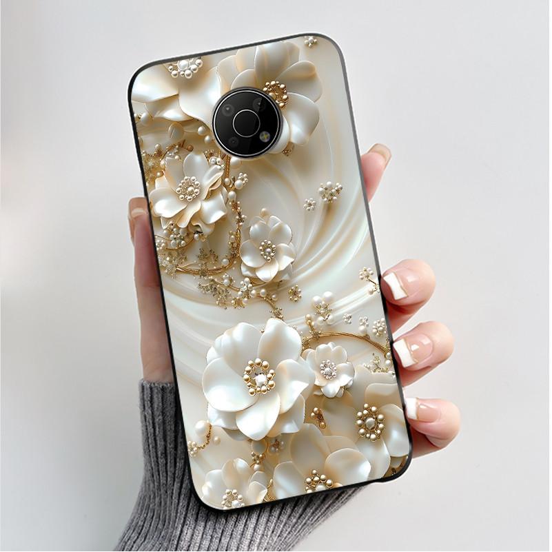 Для Nokia G300 TA-1374 Чехол Роскошная Мода Бабочки Цветы Черный Мягкий Силиконовый Чехол Для Nokia G300 G 300 NokiaG300 Чехол для Телефона