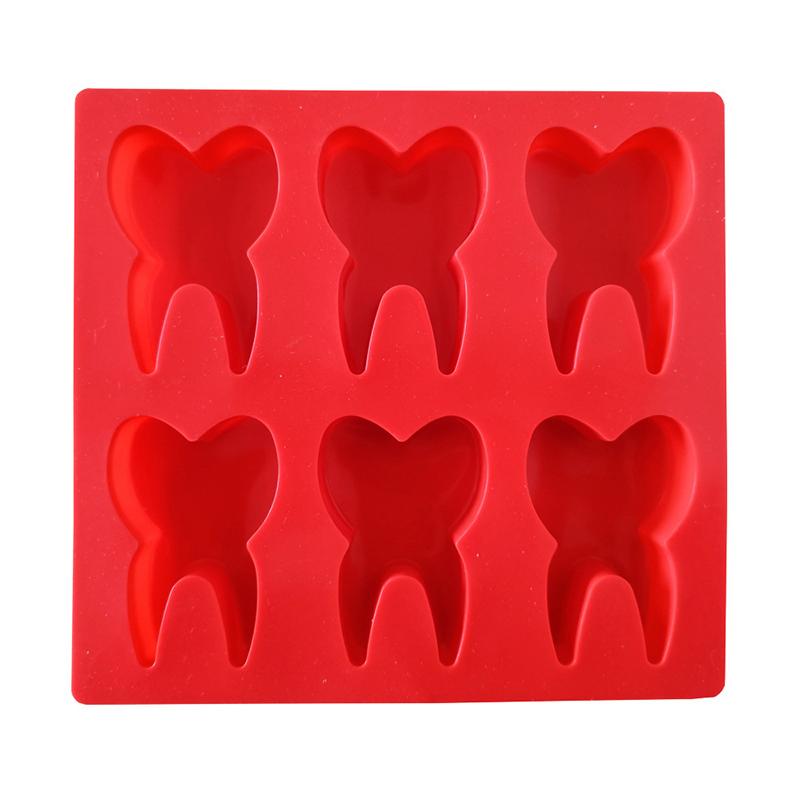 Tooth Shape Silicone Mold 6 Cavity 3D Molar Molds Tray DIY Baking Decorating Tools For Chocolate Gummy Candy Jelly Mold