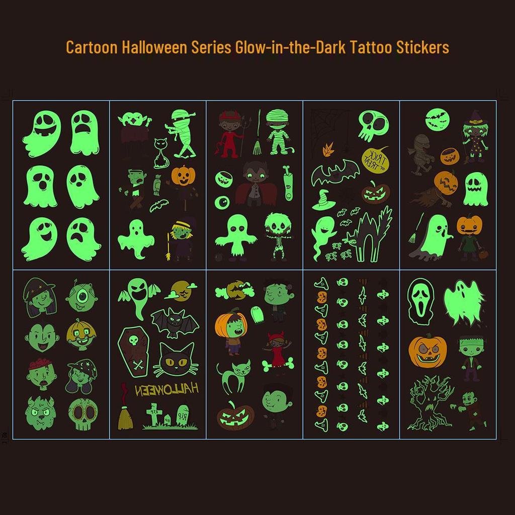Waterproof Halloween Horror Scar & Face Tattoo Stickers