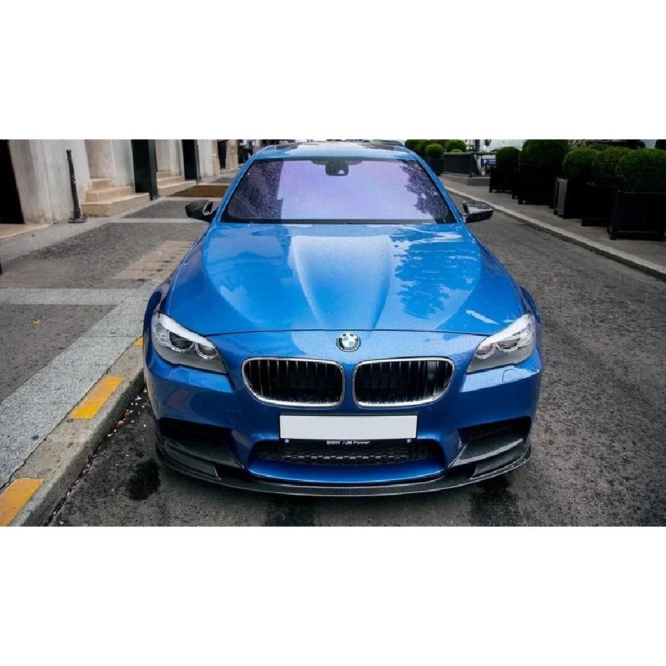 For BMW F10 M5 2012-2016 Carbon Look Glossy Black Front Bumper Lip Spoiler Splitter Lower Air Vent Corner Side Splitter Cover