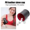 Faux Leather Dice Cup Red Flannel Interior Manual Shaker Cup Adults Family Night Bar Party Gambling Drinking Board Game Casino Equipment