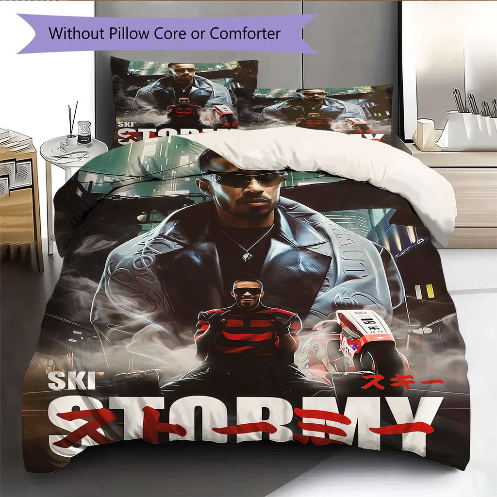 Stormzy Bedding Quilt Set Quilt Cover Pillowcase Home Decoration Birthday Gift (1 * duvet cover + 2 * pillowcase, without core)