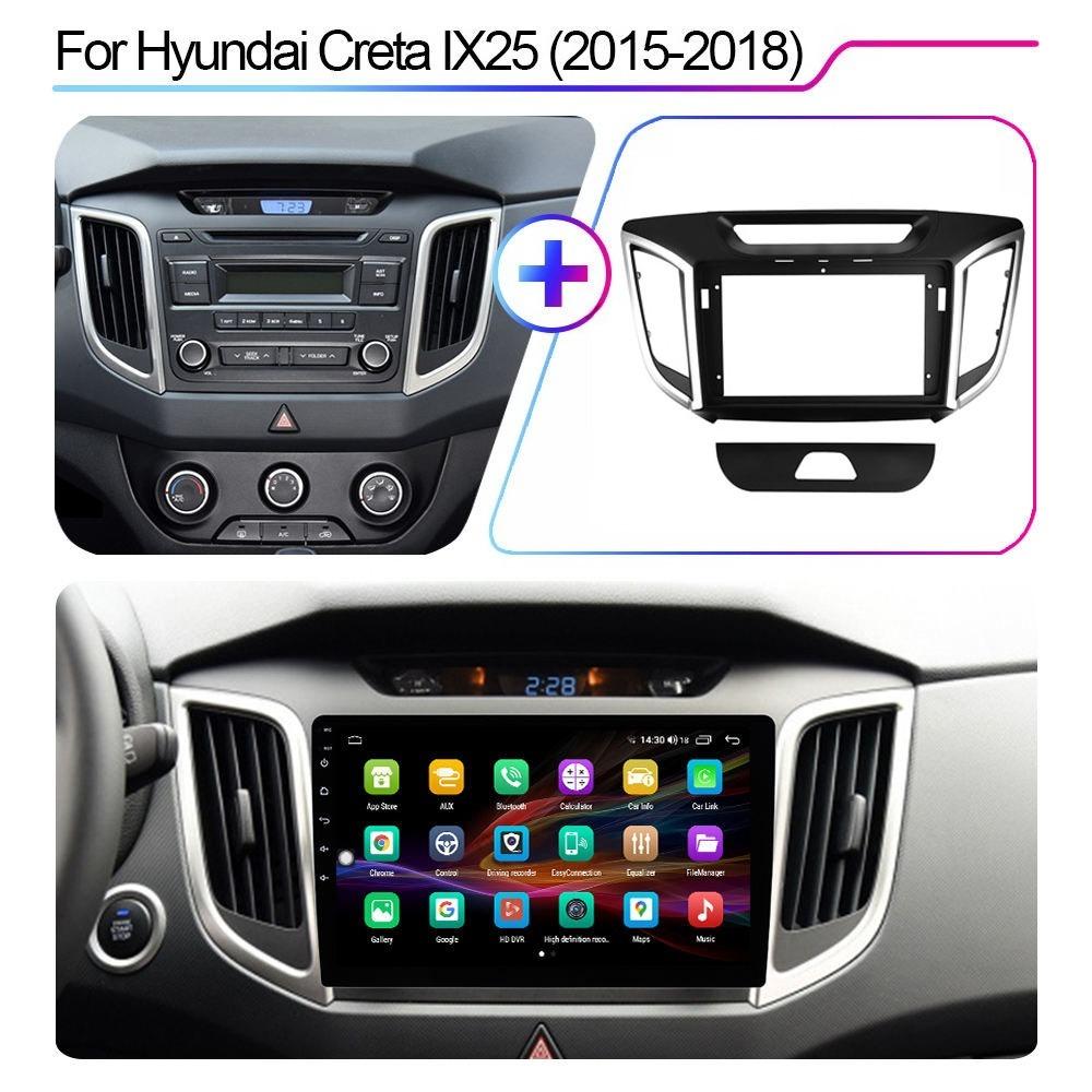 9-дюймовая панель-рамка для головного устройства Android 2Din на HYUNDAI CRETA IX25 2014+