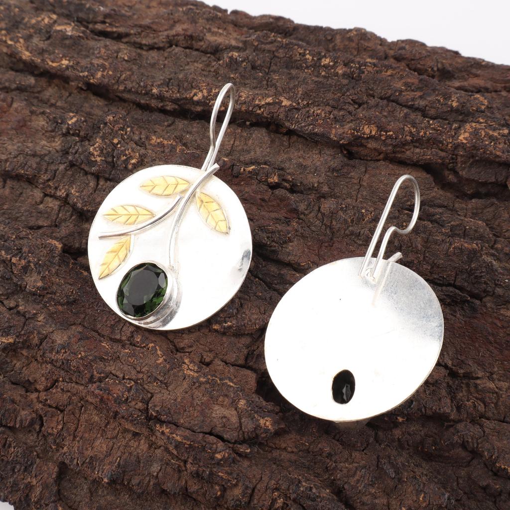 Green Tourmaline Gemstone Jewelry, 925 Solid Sterling Silver Earring, Amazing Tourmaline Earring, Handmade Designer Jewelry For Women