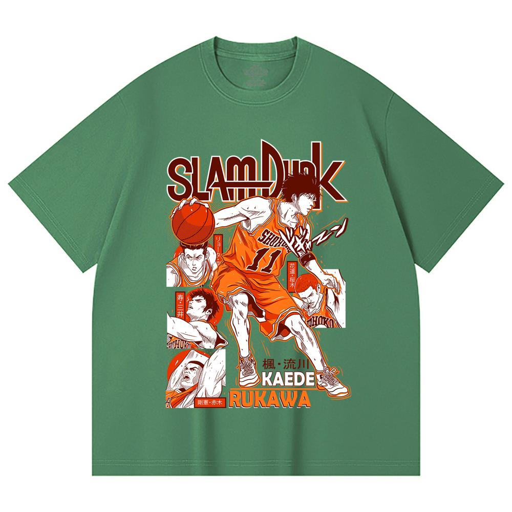 230 Gsm 100% Cotton Slam Dunk V3 Kaeda Print Unisex Heavy Cotton T Shirt