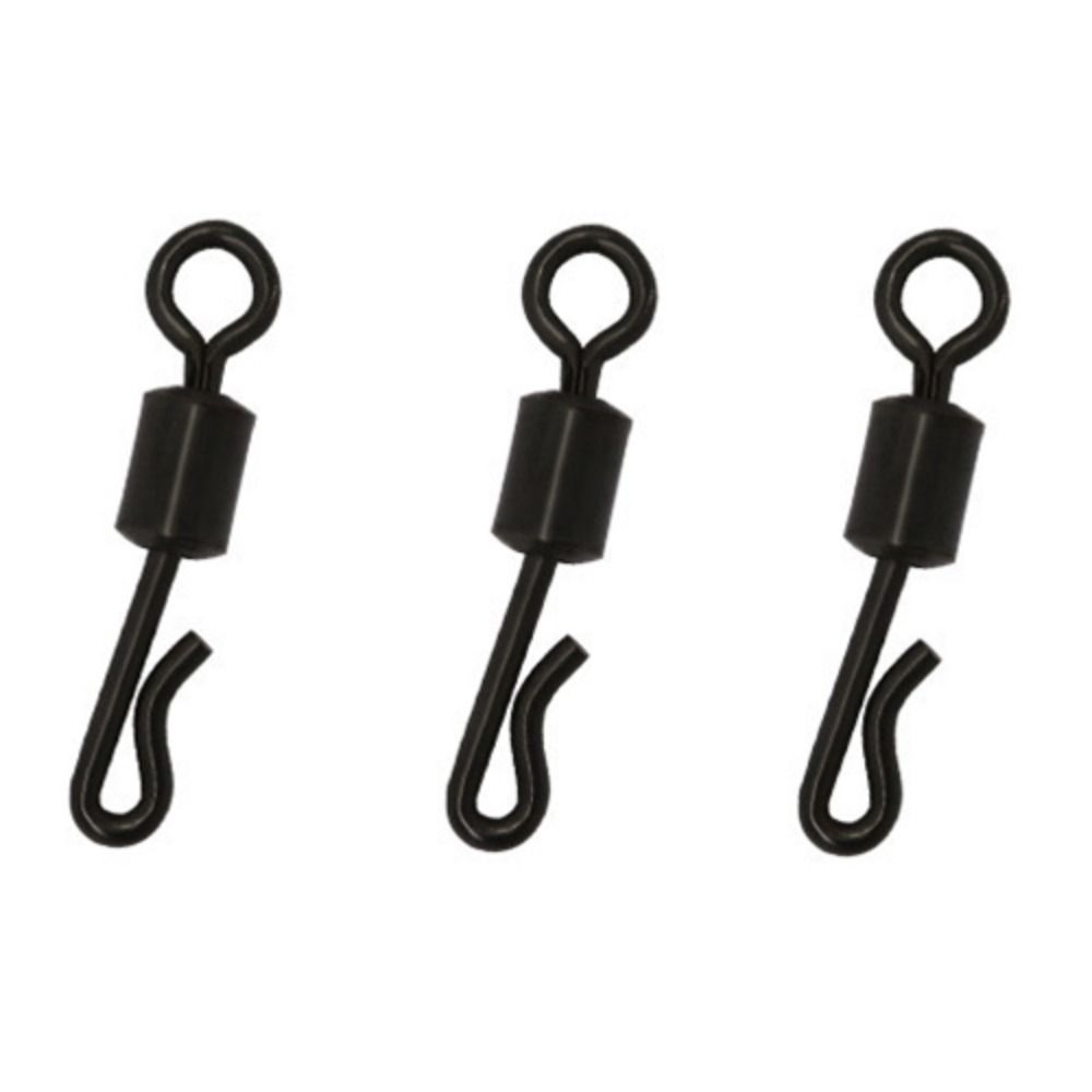 25pcs Q-Shaped Fishing Connector Black Quick Change Swivels Q-Shaped Bearing Swivel Fishing