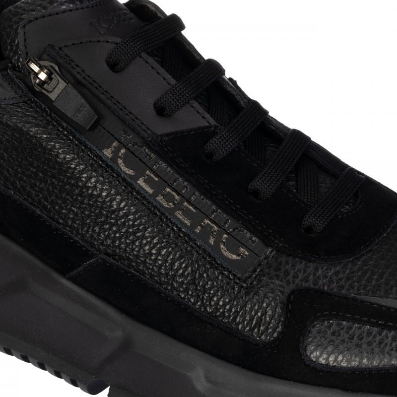 Iceberg Italian leather sneakers new total black - Size: 44