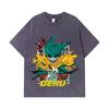 275 GSM Washed T-shirts 100% Cotton My Hero Academia V23 Deku Print Unisex Heavy Cotton T Shirt