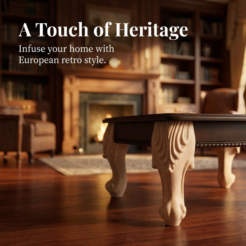 Durable Cabinet Legs Brown Sofa Replacement Legs Retro Carved Feet European Carved Legs Sofa