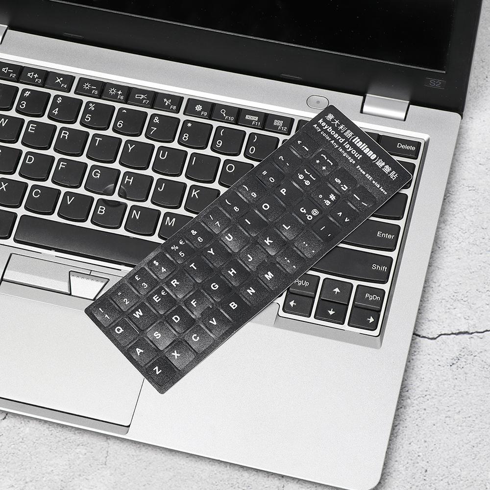 Нескользящие наклейки на клавиатуру с английскими, немецкими, испанскими, русскими буквами, раскладка алфавита