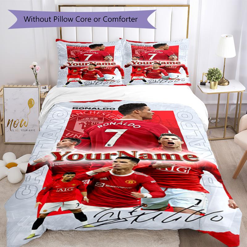 Cristiano Ronaldo 5 Customize your name Bedding Set Breathable Duvet Cover with Pillowcases Home Decoration Birthday Gift