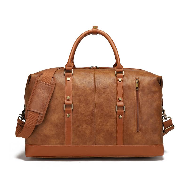 Износостойкая ПУ дорожная сумка делового стиля однотонная уличная сумка для хранения багажа на одно плечо