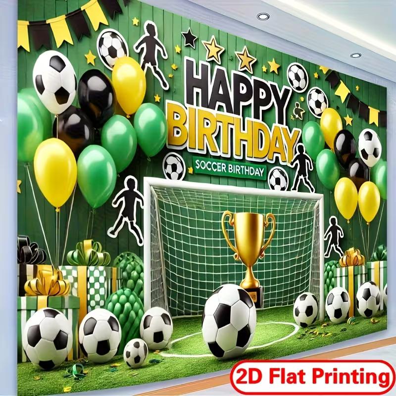 2D Football Goal Birthday Backdrop for Boys' Sports Themed Celebrations