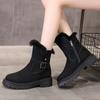 Женские меховые замшевые зимние сапоги на платформе, плюшевые теплые туфли на высоком каблуке, зимняя мода 2025 года, нескользящие, массивные туфли для ходьбы, модные ботинки Mujer