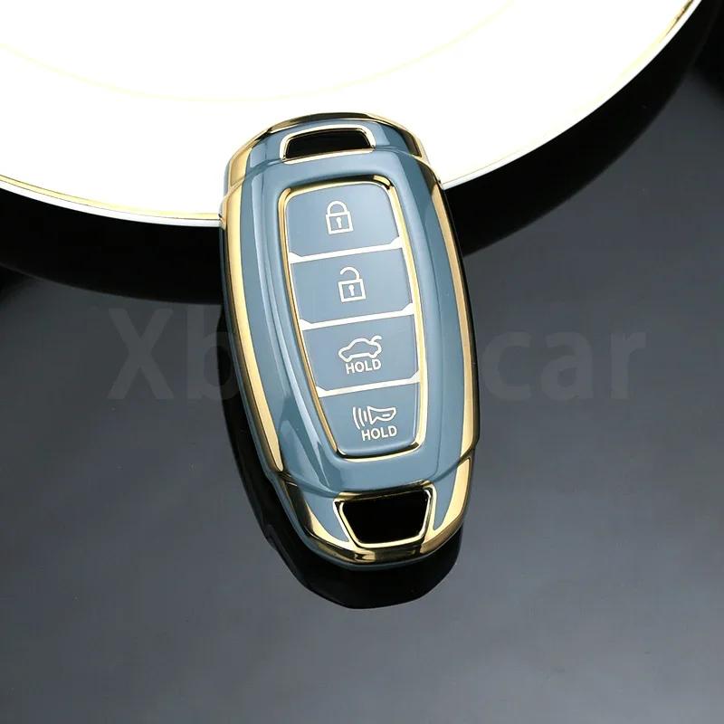 Auto Key Fob Shell For Hyundai I30 Ix35 KONA Encino Solaris Azera Grandeur Ig Accent Santa Fe Palisade TPU Car Key Case Cover