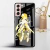 Glass Case For Samsung Galaxy S22 S20 FE S21 5G S10 S9 Plus Note 10 20 Lite Tempered Phone Cover Anime Genshin Impact Cool