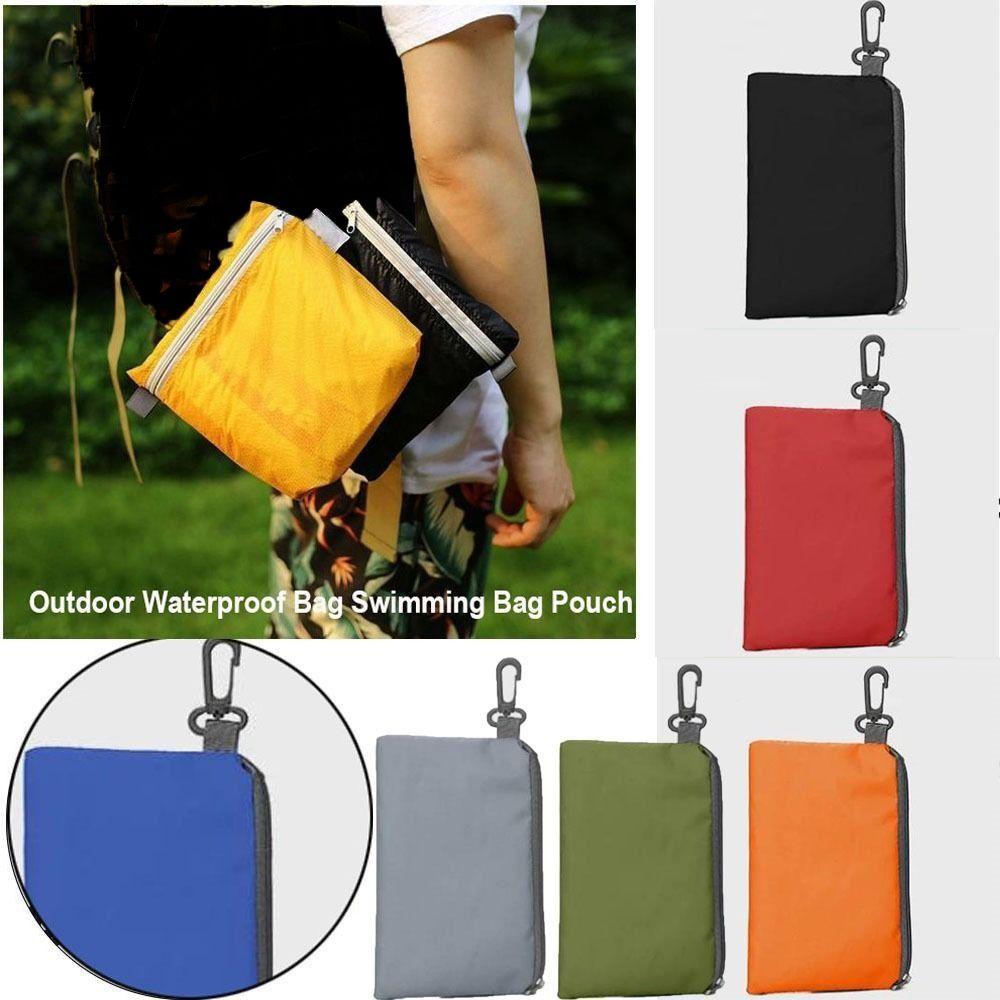 Pure Color Swimming Bag Pouch with Hook Zipper Camping Hiking Storage Bag New Pocket Pouch